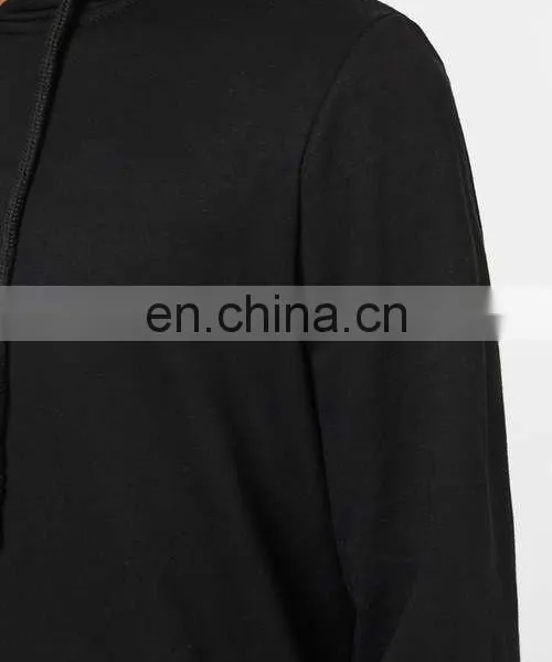 Mens Black Longline Fit And Side Pockets Hoodie photo-3