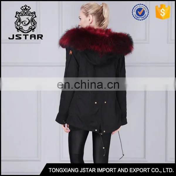 New Arrival Soft Touching Womens Khaki Parka Fur Parka With Real Fur