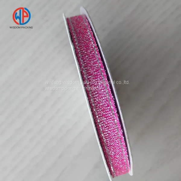 Wholesale Gold/sliver Metallic Polyester Glitter Ribbon photo-2