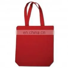 Custom Personalized Red Cotton Tote Bags Printed Logo photo-2