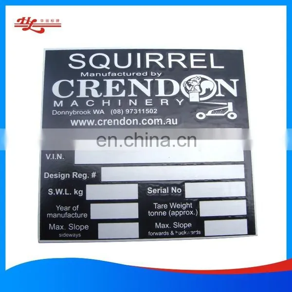 Customized Metal Printing and Engraved Nameplate for Machine photo-2