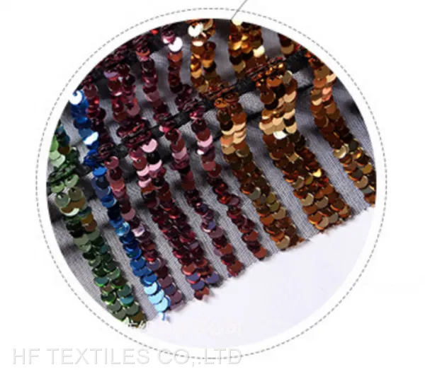 5mm Sequin Fabric Mesh Based Multicolour photo-3
