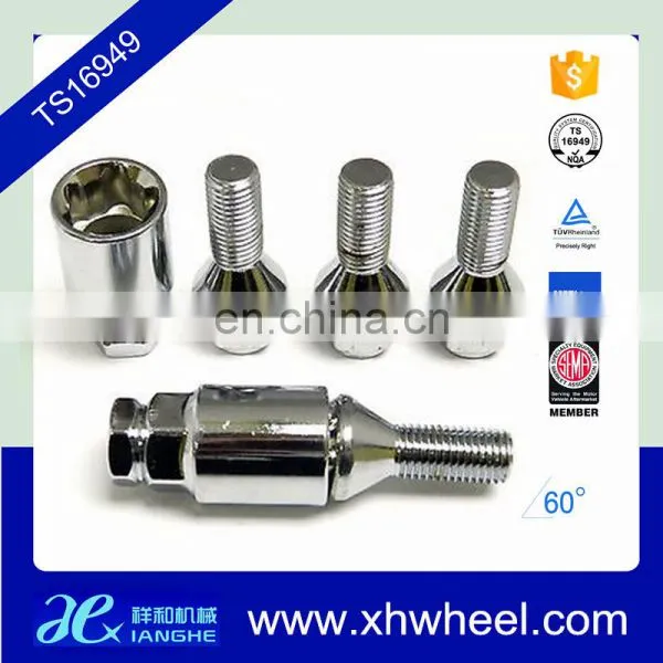 4PC 12x1.5 Chrome Steel Wheel Lug Bolt Lock Set With 2 Keys for Cars photo-4