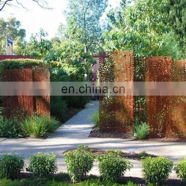 Corten Steel Villas Metal Fencing Gate for Backyard photo-5