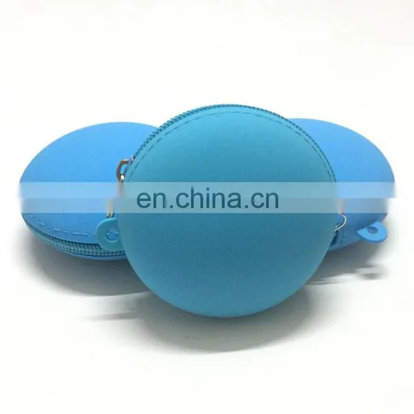 Women Gender Round Key Bags Customized Plain Silicone Coin Purse Wallets photo-2