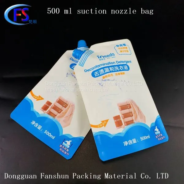 Can be Customized Printing 500ml Hand Sanitizer Self-suction Nozzle Bag Plastic Packaging Bag Detergent Self-suction Nozzle Bag