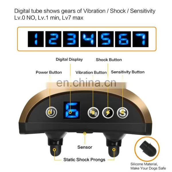 Custom Rechargeable Training Collar Control Anti Barking Control Dog Collar photo-4