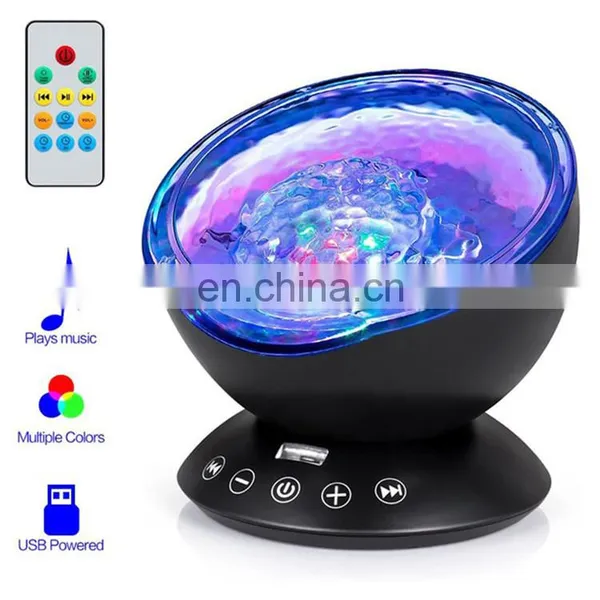 12 LED Remote Control Undersea Ocean Wave Night Light Projector Living Room Decoration for Kids photo-3