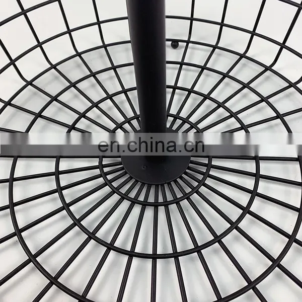 Modern Counter Top Round Fruit Basket 2 Tier Fruit Basket Metal Wire Banana Hanger Desktop Fruit Vegetable Basket photo-5