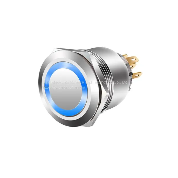 J&V 25MM Metal Flat Head Push Switch