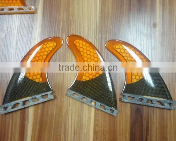 SUP Surfboard Boards Fins Future Fins Honey & Carbon Orange Fins Transparent photo-2