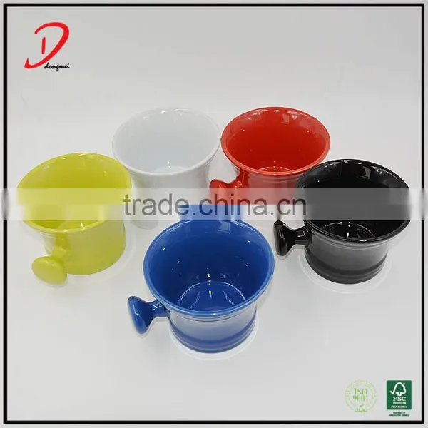 Colorful Ceramic Shaving Soap Bowl With Handle photo-5