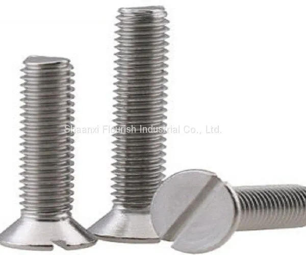 Standard Slotted Head Screw , Zinc Plated Stainless Steel Slotted Countersunk Screw photo-2