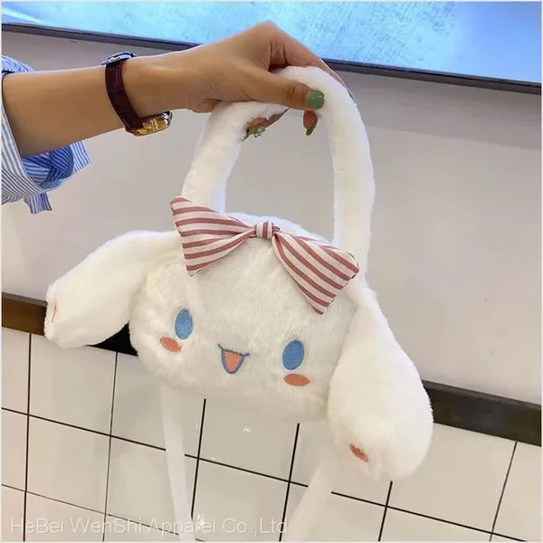 016Wholesale Plush Bag Cute Dog Bag Shoulder Bag Skew Straddle Bag Pink Girl School Bag photo-4