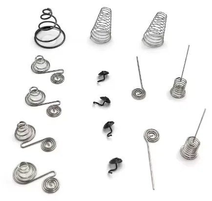 Coil Style Stainless Steel Spring Contacts Industrial AA Battery Holders With Umbrella Compression Spring Touch