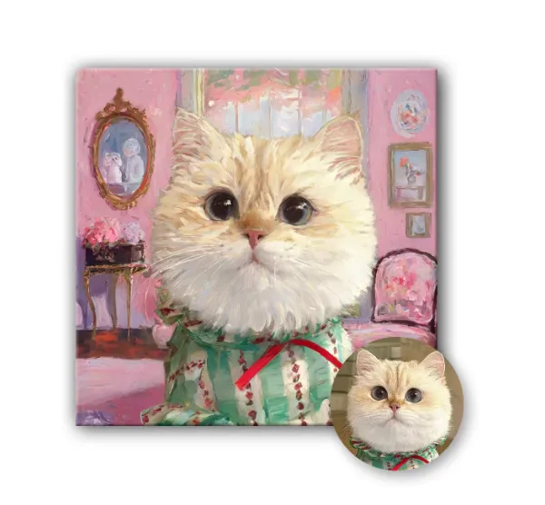 Custom Pet Portrait Oil Painting on Canvas - Handmade With Eco-Friendly Paints
