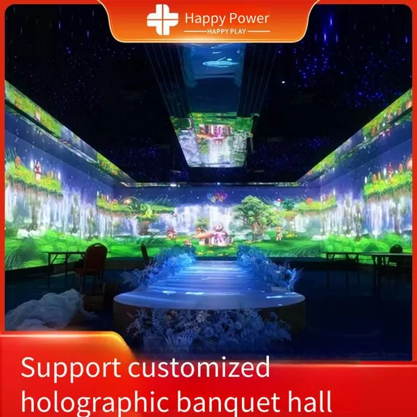 5d Holographic Banquet Hall Projector, Immersive Light and Shadow Interactive Projection for Restaurants, Wall and 3d Floor Lighting for Weddings