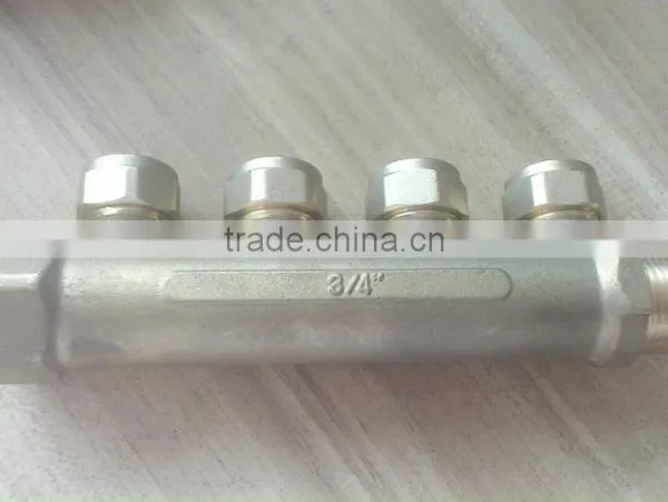 High Quality 3-way Brass Manifold of Radiator Valve 4/5/6/7 Way Brass Manifold photo-2