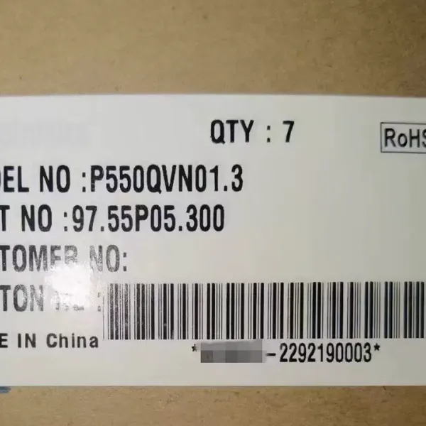 P550QVN01.3 AUO 55-дюймовая телевизионная панель 3840×2160 500 кд/м²