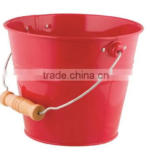 CCGB-G107 New Available Mini Metal Flower Bucket With Wooden Handle, Garden Bucket, Creative Bucket photo-2