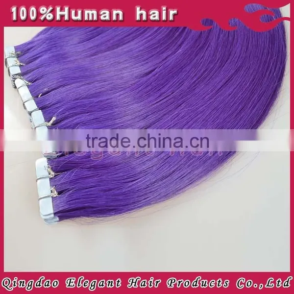 Online Shopping Site Brazilian Virgin Hair Silky Straight Purple Medical Tape Hair Extensions photo-2