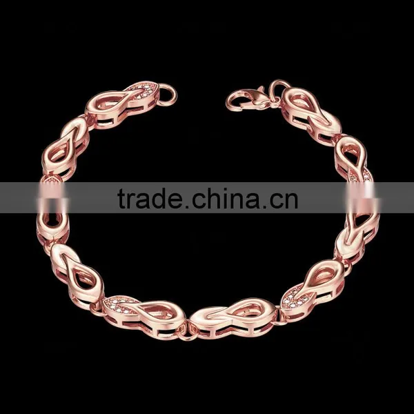 Exquisite Fashion 18k Rose Gold Jewellery Bracelet Hand Chain for Men photo-3