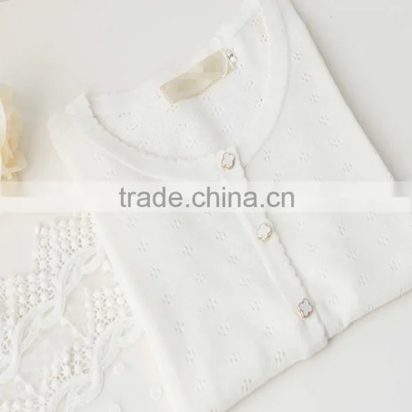 Sweet Hollowed Knitted Sweater Cardigan for Lady's Wear photo-3