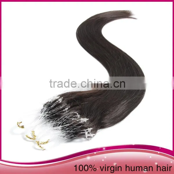 Wholesale Unprocessed Brazilian Virgin Human Hair Weaving 28"Long Straight Micro Ring Loop Hair Extension photo-3