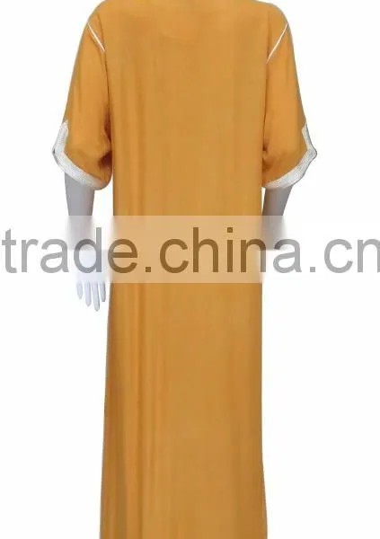 the Newest Short Sleeves Big Area Rope Embroidery Slip in Hem Maxi Dress photo-3