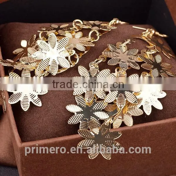 New Multilayer Snowflake Vintage Flower Earrings Dubai Gold Jewelry photo-3