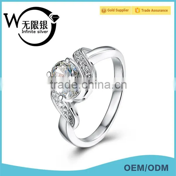Infinite New Collection Micro Pave Setting 925 Silver Ring Custom Clover Ring of Lucky for Young Lady