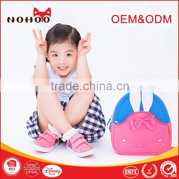 Kawaii Pink Rabbit Neoprene Waterproof Mini Kids School Bag Backpack Bags For Baby Girls photo-2