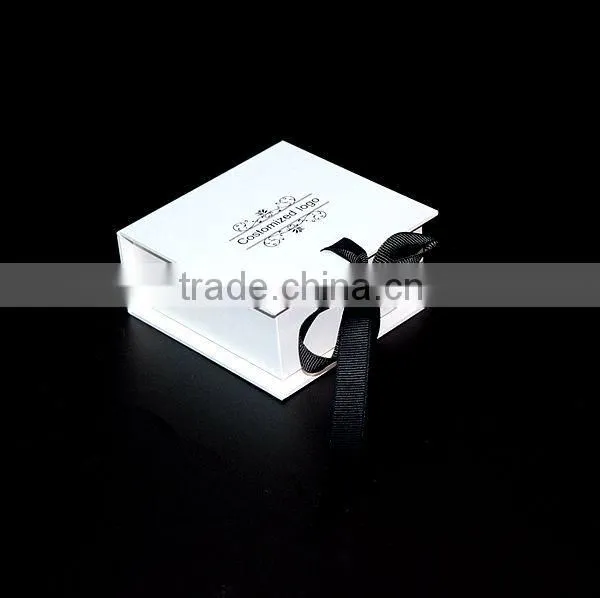 Custom White Small Paper Boxes Paper World With Grosgrain Ribbon for Cream photo-6