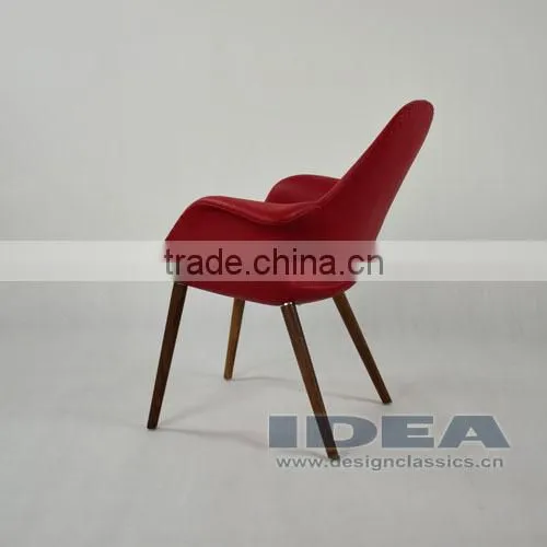 Replica Eero Saarinen Organic Chair - Red Genuine Leather photo-5