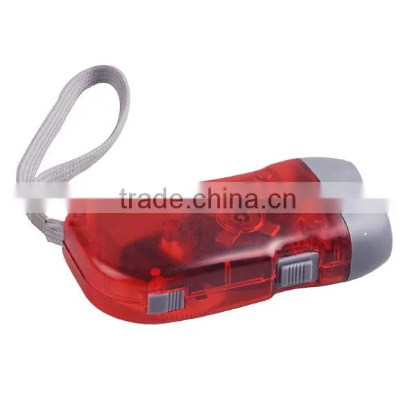 Plasetic 2 LED Light Hand Crank Flat Torch for Promotion photo-5