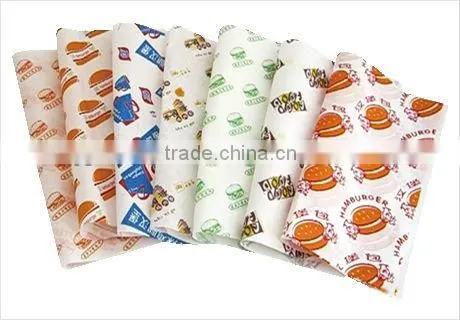 hamburger package paper, food grade, greaseproof, 100% wood pulp
