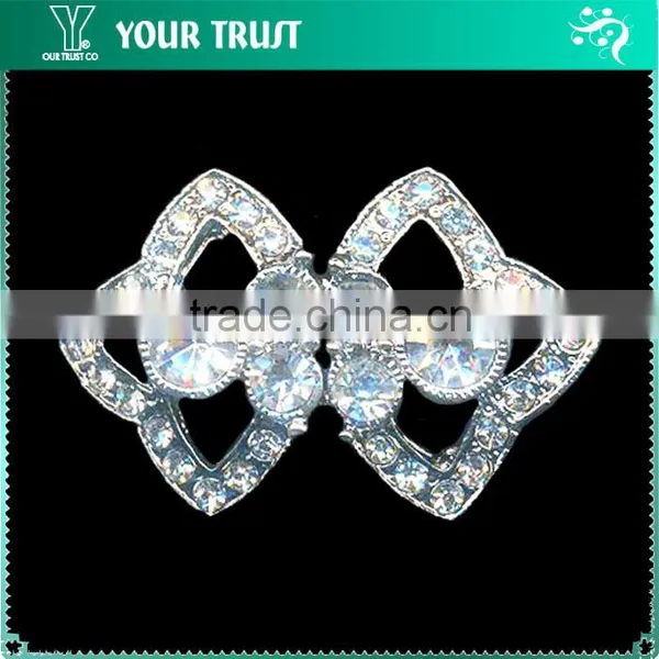 3MM Clear Cystal Garment Jewelry Rhinestone Rhodium Metal Pair Buckle photo-6