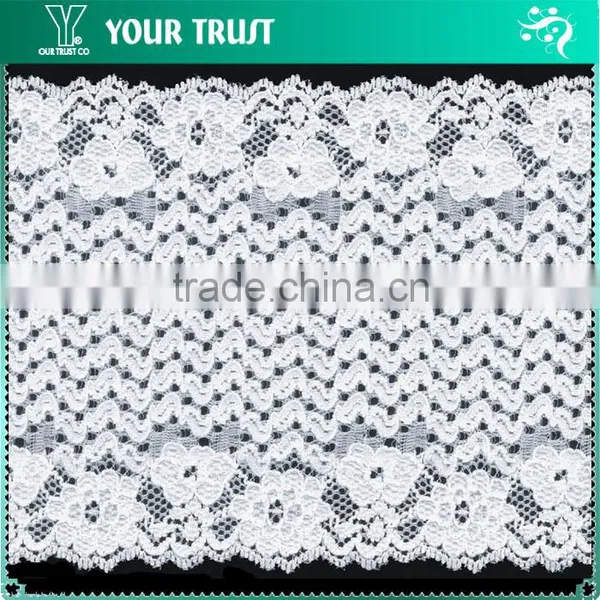 Width 14.0 Centimeter White Stretch Tape Trim Spandex Jacquard Elastic Lace photo-3