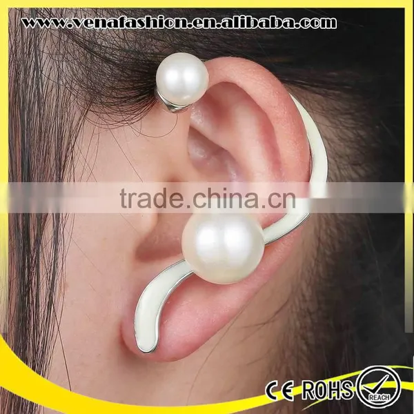 Glow in the Night Ear Cuff Flat Stud Earring Pearl photo-5