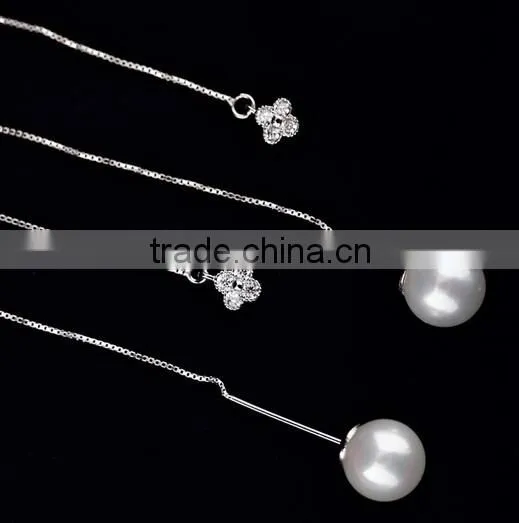 925 Stering Silver Natural Freshwater Pearl Earring Ear Line photo-5