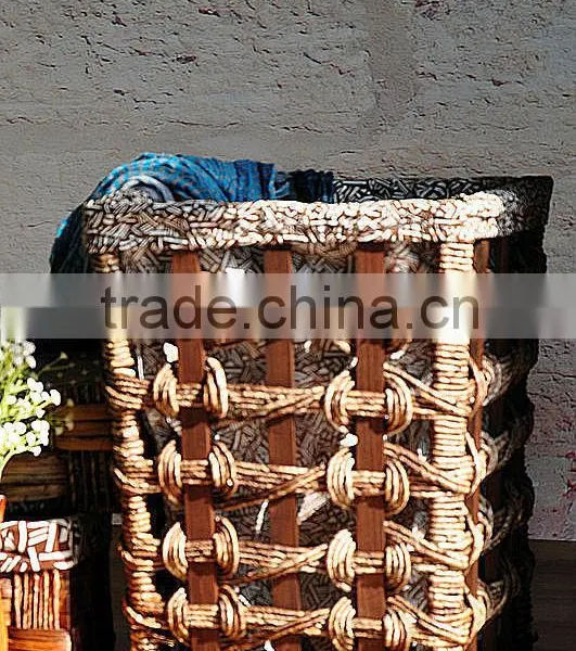 9 Hand Woven - Pastoral Style - Solid - Wooden Dirty Clothes Basket - Dirty Clothes Barrel - Storage Basket Basket photo-2