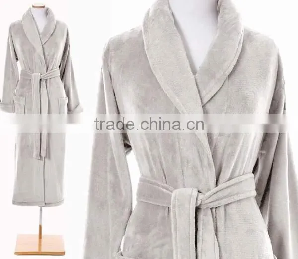 100% Polyester Embroidery Coral Fleece Bath Robe photo-3