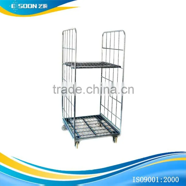 2-Tier Stainless Steel Hand Push Roll Trolley photo-4