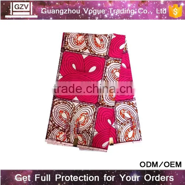 Online Wholesale Vogue Brand High Quality Pink 100% Cotton Super Java Print Fabric African Wax photo-3