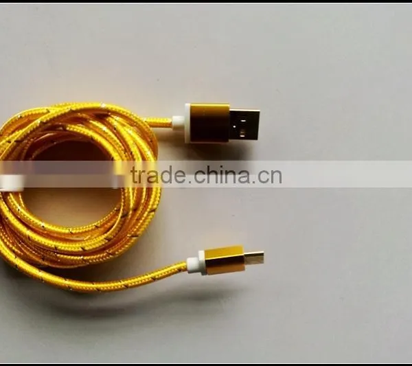Colourful Braided Micro v8 and I5 Gold Plated Usb Cable With Aluminium Alloy Shell photo-6