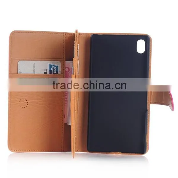 Book Style Wallet Genuine Leather Cover Case For Sony Xperia Z4 photo-5