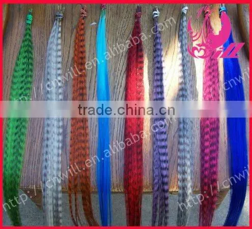 Synthetic Wholesale Grizzly Rooster Feather Hair Extensions 18 Colors!!! photo-3