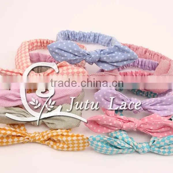Fashion Rose Flower Print Cotton Knot Bow Princess Headband, Girl Hair Ornaments Accessory, Good Stretch Headband Headwear photo-2
