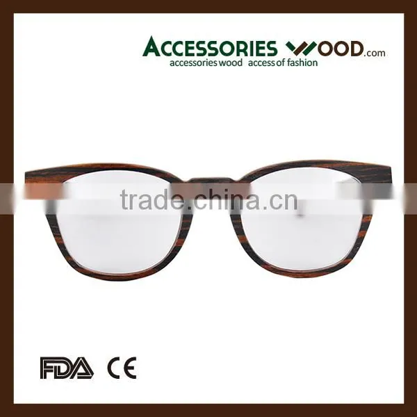 Round Frame Optical Eye Glasses Student Wood Reading Glasses photo-6