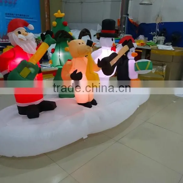Inflatable Quartet Snowman and Santa for Christmas Decoration photo-4
